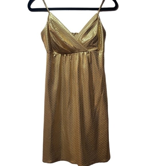 Metallic Gold Mini Dress - Picture 1 of 5